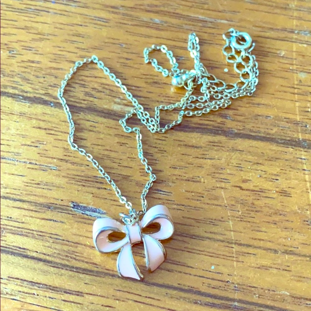 Pink Bow Necklace